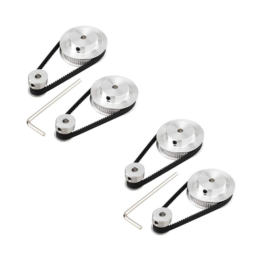 4 Kit Gt2 Synchronous Wheel 20&60 Teeth 5Mm Bore,Aluminum Timing Pulley With 4 Pcs Length 200Mm Width 6Mm Belt(Bore 5Mm) 6134218544262