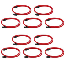 10Pcs 50CM SATA 3.0 III SATA3 7Pin Data Cable 6Gb/S SSD Cables HDD Hard Disk Data Cord with Sleeved Premium Version