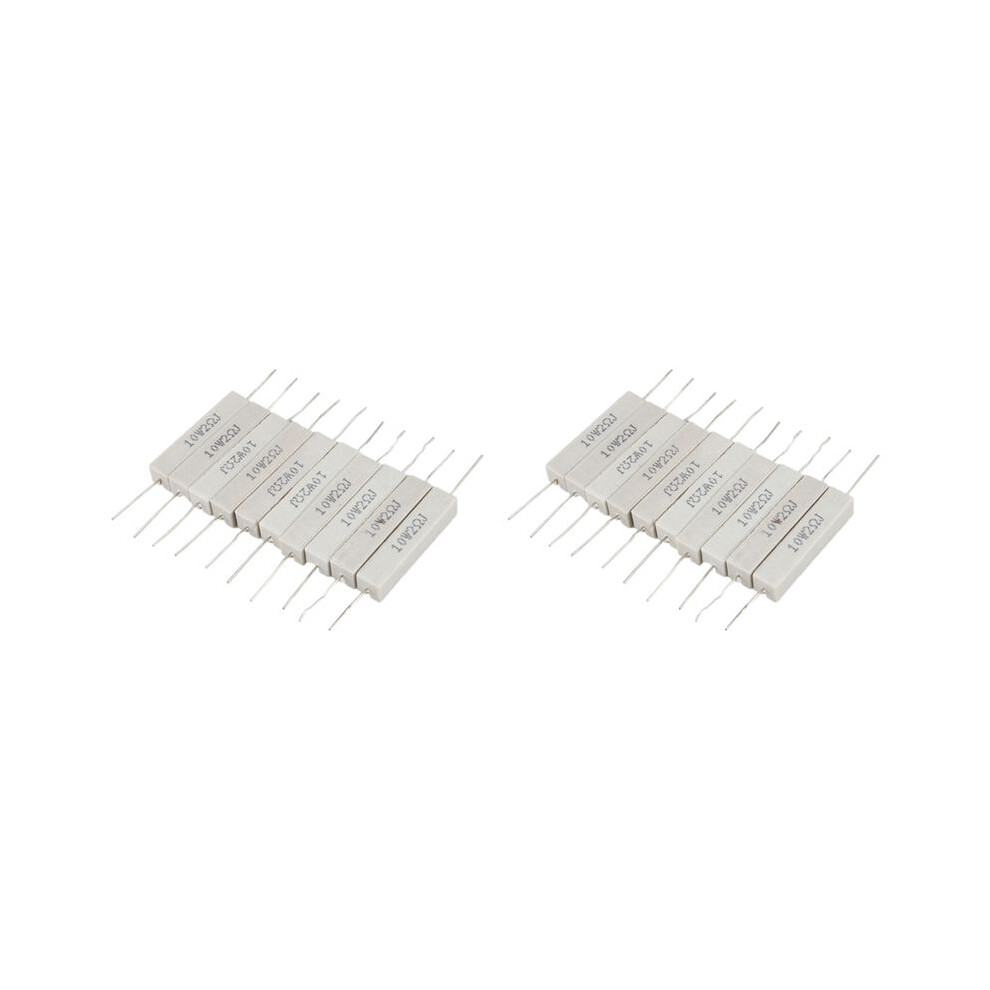 20 Pcs Wire Wound Ceramic Cement Resistor 2 Ohm 10W Watt 4714144835126