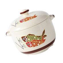 Ceramic Small Pot Baking Mould with Lid Japanese Ramen Noodle Pot 16.9X12.7