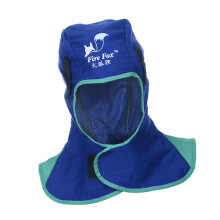 Flame Retardant Safey Helmet Welding Neck Hood Welder Head Cap Cover Blue
