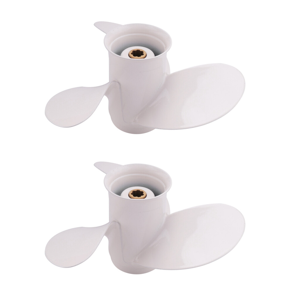 2X Boat Propeller 6G1-45943-00-El 8 1/2 X 7 1/2 For Yamaha Outboard Engine 6-8Hp 3 Blades R Rotation 7 Spline Tooths 6134218587238