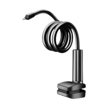 Flexible Clip Mount Camera Holder Adjustable Easy to Install Clamp Mounting Bracket for Home Shelf Living Room Bedroom Indoor, 1.1m Black