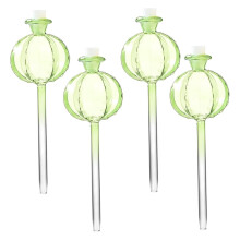 4Pcs Glass Plant Watering Globes Orchid Shape Self Watering Bulbs for Indoor Potted Plants Green