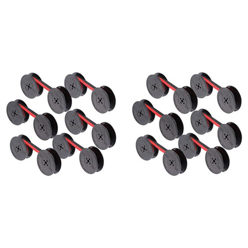 12Pack Typewriter Ribbon Twin Spool Typewriter Ribbon Red And Black Twin Spool Replacement Pack for Most Typewriter