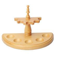 Wooden Pipe Stand, Handmade Solid Wood Smoking Pipes Display Holder for 5 Smoking Pipes (Yellow)