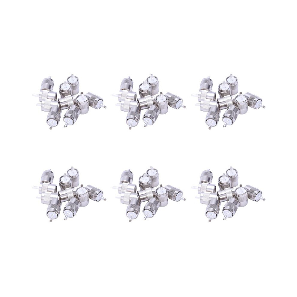 60Pcs Connector Uhf Male Pl259 Plug Solder Rg8 Rg213 Lmr400 7D-Fb Cable Silver 4712006641724