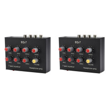 2X EQ-7 Car Audio Headset Amplifier 7-Band EQ Equalizer 2 Channel Digital Sound Equalizer