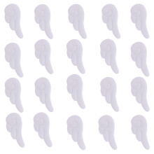 20pieces Small Plush Angel Wing Padded Appliques Patches-White