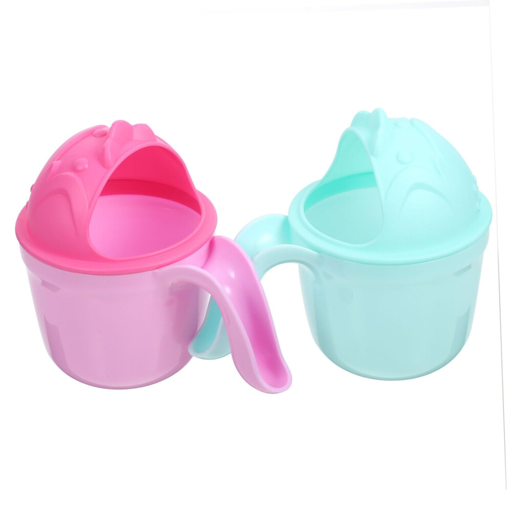 2 pieces shampoo cup for shower water scoop water bottle for faucet extension for toddlers washing ladies bathtub barrier dispenser for bathroom PP