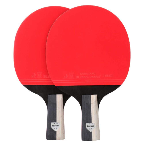 Table Tennis Bat, 4 Star Professional Training, NonSlip Grip, Offensive, Short Handle