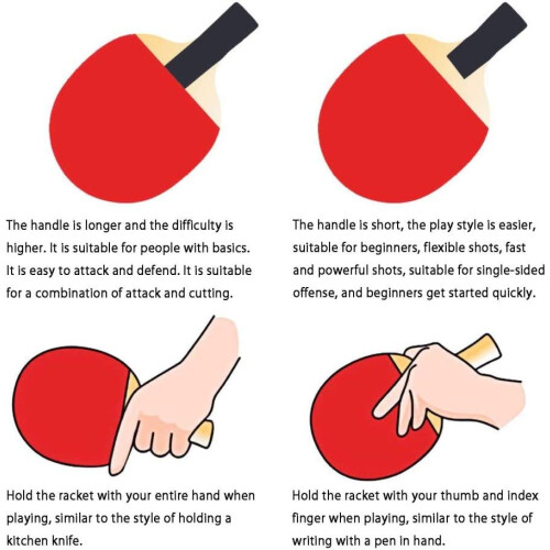 Table Tennis Bat, 4 Star Professional Training, NonSlip Grip, Offensive, Short Handle 1