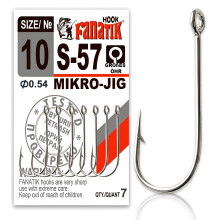 Hook MicroJIG S57 Size 10, 8, 6, 4, 2, 1 Jig Fishing Hook for Rubber Bait Black 24mm 4 5 pieces