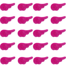 20pieces Small Plush Angel Wing Padded Appliques-rose red