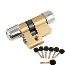 Mechanical Door Lock Core Type 13 Type 11 Brass Body Crescent Key Safe Door Cylinder 6 Keys 1Pcs(A Round Bottom,A38xB42)