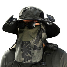 Wide Brim Sun Hat with 2 Solar Fan, Fishing Hat for Men, Solar Powered Fan Fishing Hats, Sun Hat UPF 50 with 2 Fans