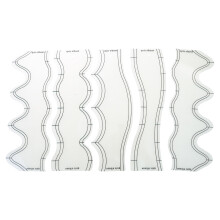5 Pieces Clear Wave Edges Ruler for Sewing Machine Quilting