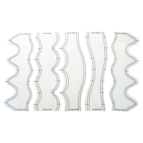 5 Pieces Clear Wave Edges Ruler for Sewing Machine Quilting