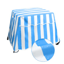 Water Resistant Play Table Cover for Toddlers,-blue and white