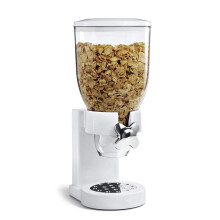 Single Cereal Dispenser Dry Food Storage Container with Mess ChildFriendly Design White
