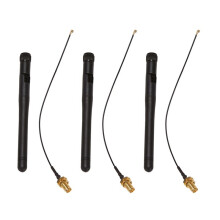 3X 433Mhz Antenna 5Dbi GSM RP-SMA Plug Rubber Waterproof Lorawan Antenna + IPX to SMA Small Cable Extension