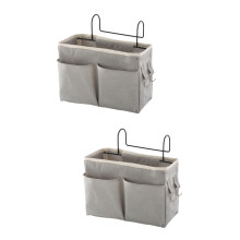 2pcs Bedside Hanging Organizer Basket Multi Pocket Storage for Dormitory Home for Laptops Magazines Snacks Glasses and More Upgrade Design