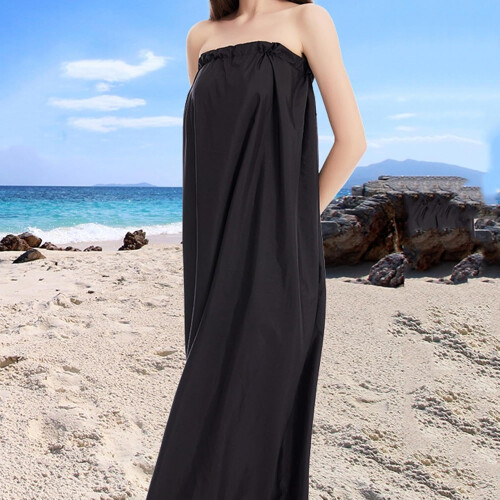 Surf Poncho  Wetsuit Wrap with Adjustable Collar 4ft Privacy Screen Black Cape 1