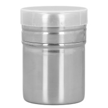 Elegante spargipolvere in acciaio inox per chef gourmet, con setaccio a maglie fini che garantisce una dispersione precisa dei condimenti in cucina.