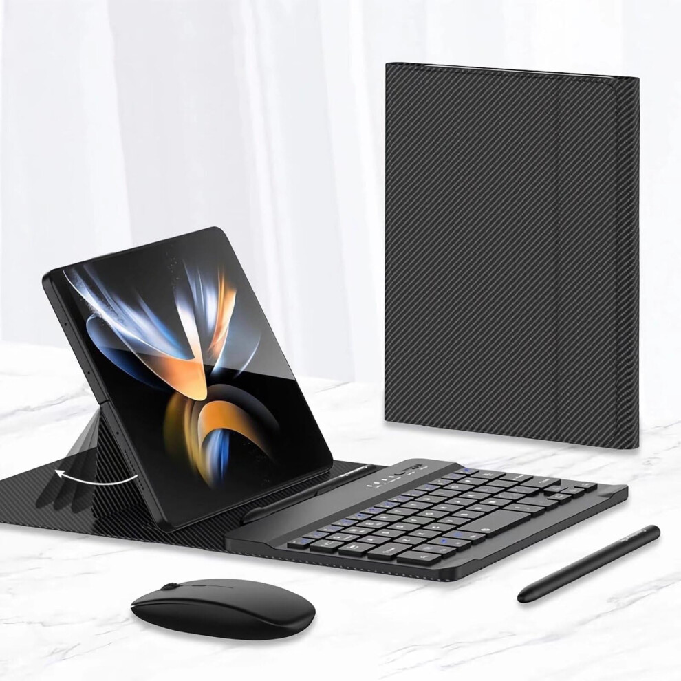 Keyboard Case For Samsung Galaxy Z Fold 3, Magnetic Detachable Wireless Keyboard With S Pen Holder Keyboard Case Capacitive Pen Mouse, Black1 9412369449795