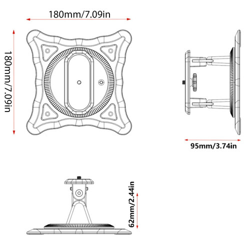 Adjustable 360 Rotation Projectors Mount with Stable 4-White 1