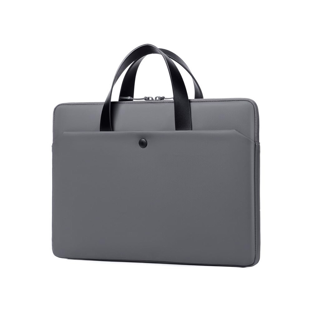 Professional Laptop Sleeve Briefcase, 15.6 Inch, Waterresistant, Gray With Handles Black 9365049397179