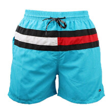(As show, green) Men's Swim Trunks Quick Dry Beach Shorts with Pockets and Mesh Lining, summer leisure fitness shorts