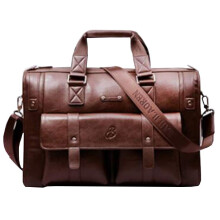 17 inch men Business bag Travel Briefcase Laptop Messenger Bags Vintage pu leather Shoulder bag