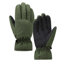 (M, Green) Windproof warm gloves men's winter fleece outdoor riding electric motorcycle gloves