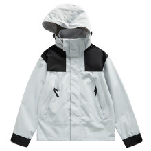 Womens Windbreaker Jacket Color Block Rain Jacket Drawstring Pocket Jacket Outdoor Hooded Zip Sport Coats