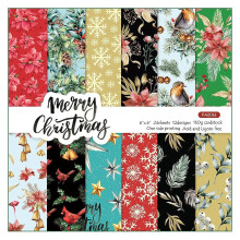 Album Background Cardstock, 6x6, 48 sheets, 12 Christmas designs, floral snowflake pattern