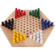 (As show, One size) Unibell Halma, Chinese Checkers, Wooden Educational Board Games for Children Classic Halma Halma Set Strategy Family Game Pieces