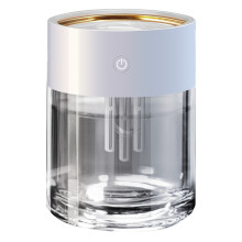 Umidificatore compatto e portatile, capacità extra large, ideale per viaggi e ufficio, alimentato tramite USB, umidificatore con luce ambientale a