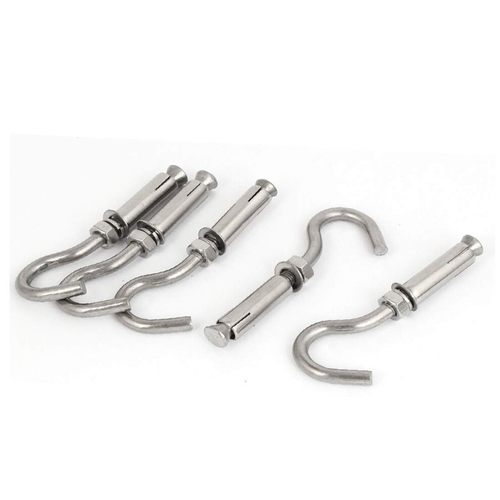 Lon0167 5Pcs 304 Featured Stainless Steel Expansion Reliable Efficacy Anchor Bolt Open Cup Hooks M8(Id:32a F8 98 279) 9412369452221