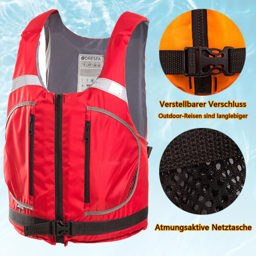Swimming Aid for Adults, Solid Vest with Pockets, Unisex, Rescue System 2