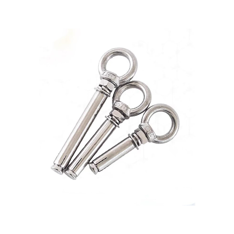 Expansion Bolt,10Pcs M8 Anchor Bolts With Eye Nuts Stainless Anchors Bolts Sleeve Anchors Expansion Bolt Stainless Steel 304(70Mm) 9189345700125