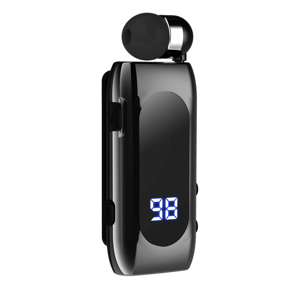K55 Lavalier Headset Retractable Bluetooth 5.2 With Call Reminder Vibration Clip Driver Auricular Headset F920 Black 9365049398718