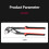 Water Pump Pliers, Adjustable Grips, Red and Black 5