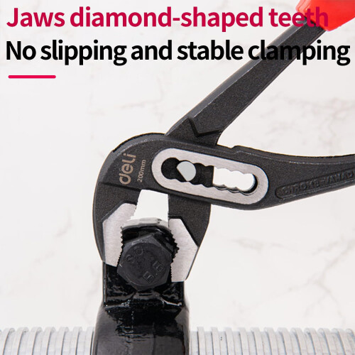 Water Pump Pliers, Adjustable Grips, Red and Black 1