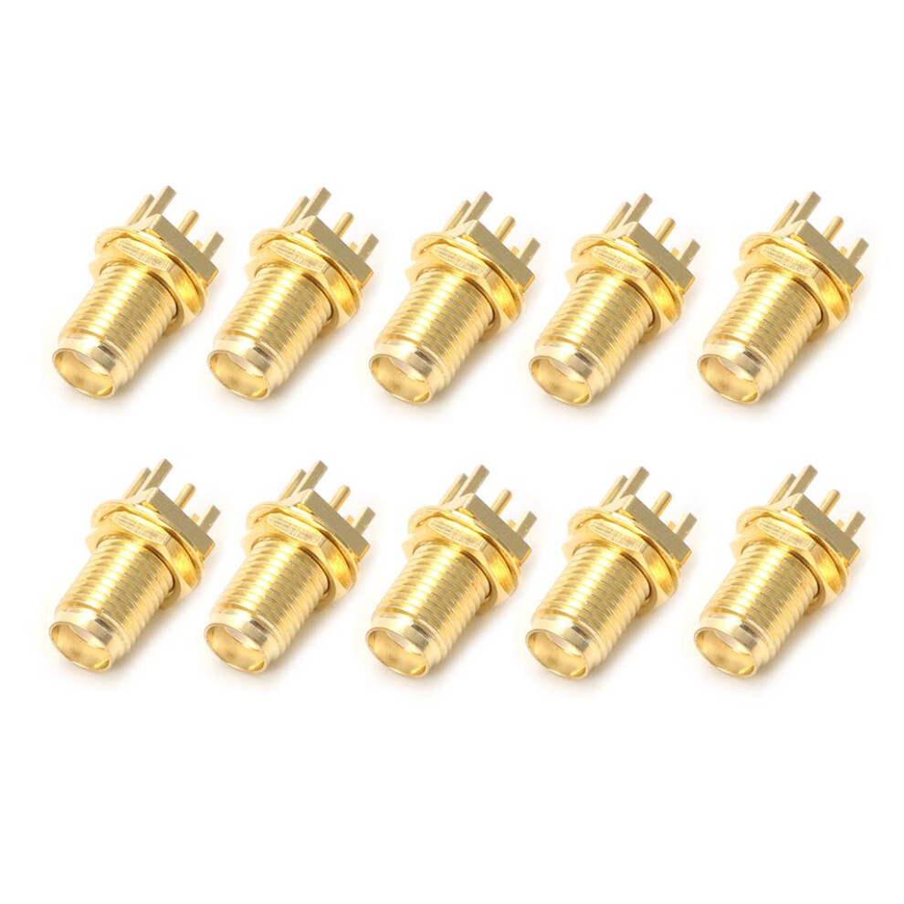 10Pcs End For Pcb Mount Mount Sma Female Straight Rf Connector Adjustment 9365049399203