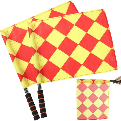 Football Referee Flags 2 Pieces with Storage Bag for Match 1