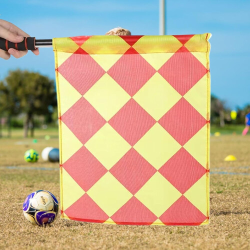 Football Referee Flags 2 Pieces with Storage Bag for Match 2