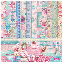 Album Background Cardstock, Scrapbook pad, 6' x 6' 24 sheets patterned paper