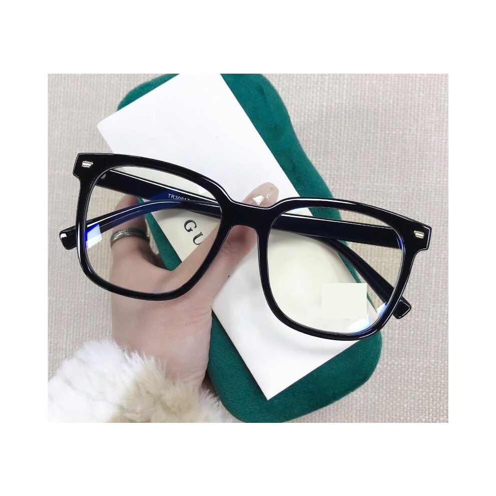 Blue/Light Oversized Reading Glasses Square Blocking Computer Readers Fatigue Relieve Eyewear Flat Mirror