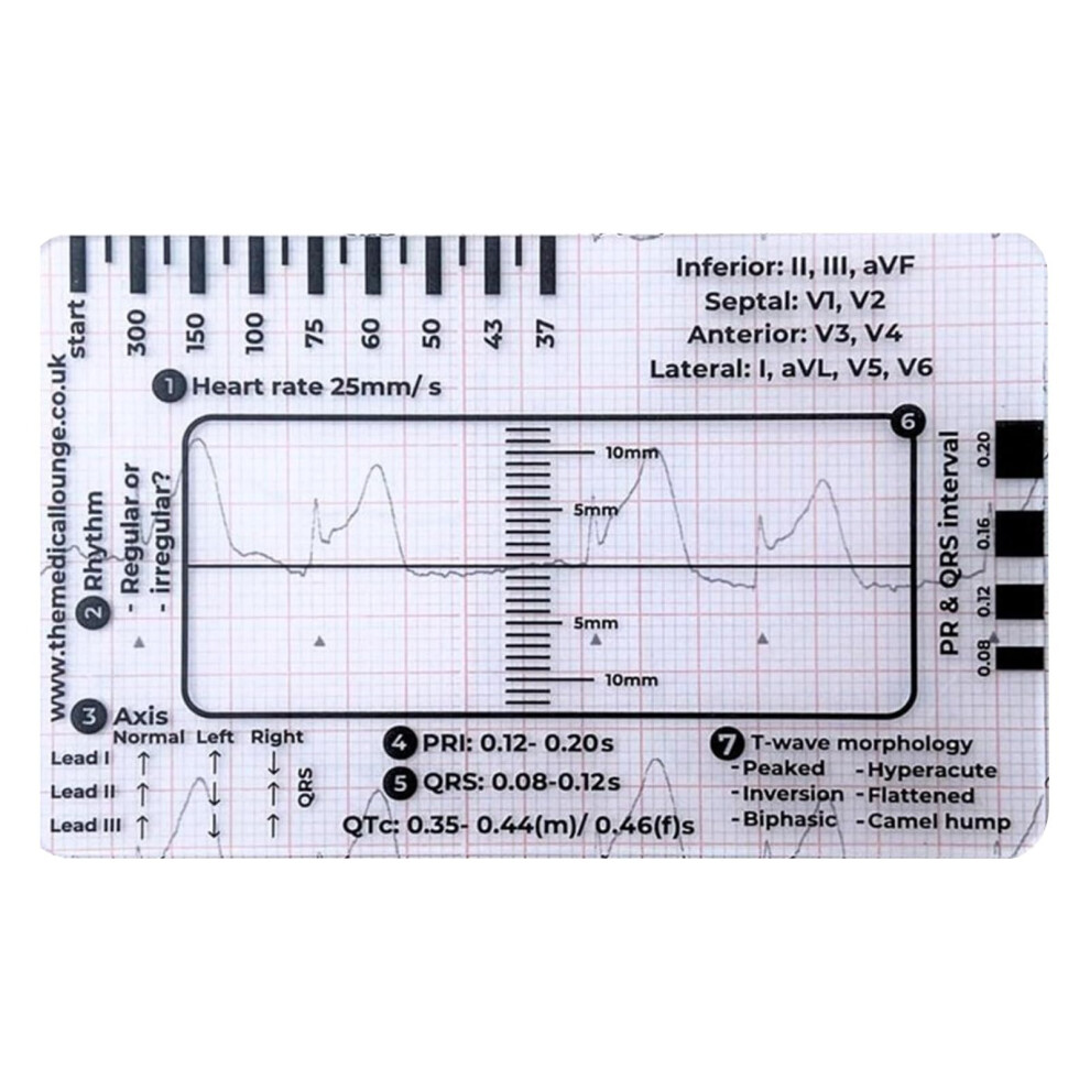 Electrocardiogram interpretation manual for electrocardiogram interpretation electrocardiogram 7step ruler card